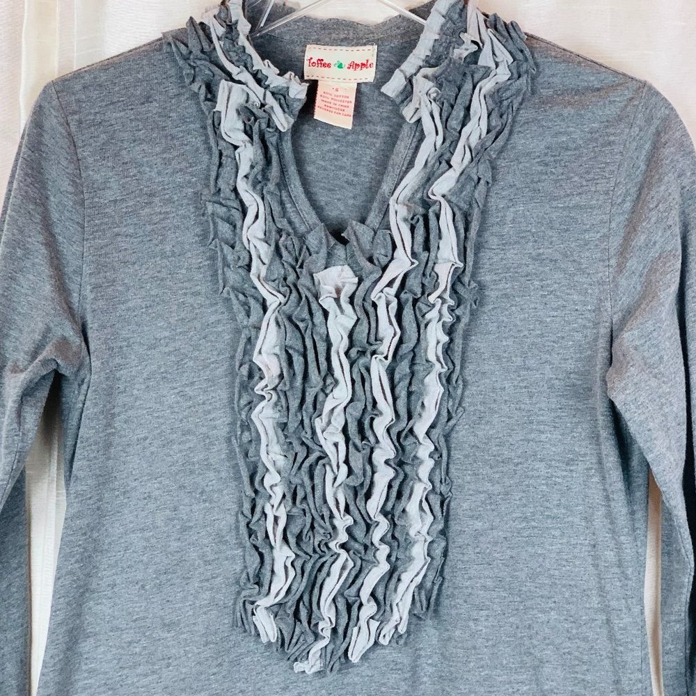 TOFFEE APPLE Ruffle Neckline Top S - Picture 3 of 5